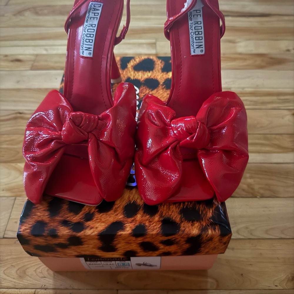 Cape Robbin Bold Red Bow Heels